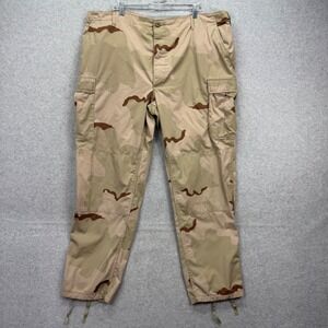 US Army DCU Cargo Pants Mens 46x33 Tan Desert Camo Ripstop Tactical Utility